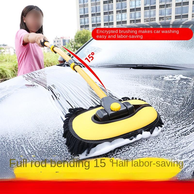 Autowaschmopp, einziehbarer langer Griff, gebogene Stange