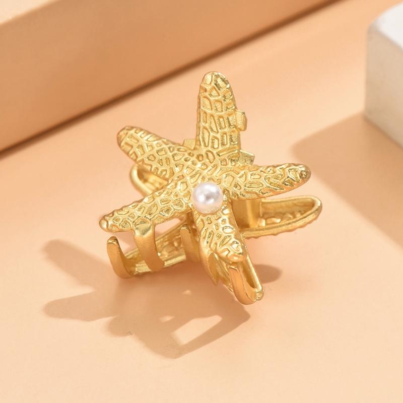 Versatile Shell Hair Clip Elegant Pearls Embellished Shell Hair Clip with Natural Conch Designs for Women