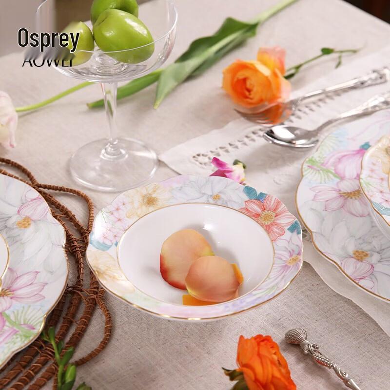 Aowei Jingdezhen Korean Style White Porcelain Deep Plate