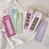 Cute PVC Photo Storage Case Bowknot 4 Grids Idol Photocard Holder Hollow Photos Protective Cover for Student Girls