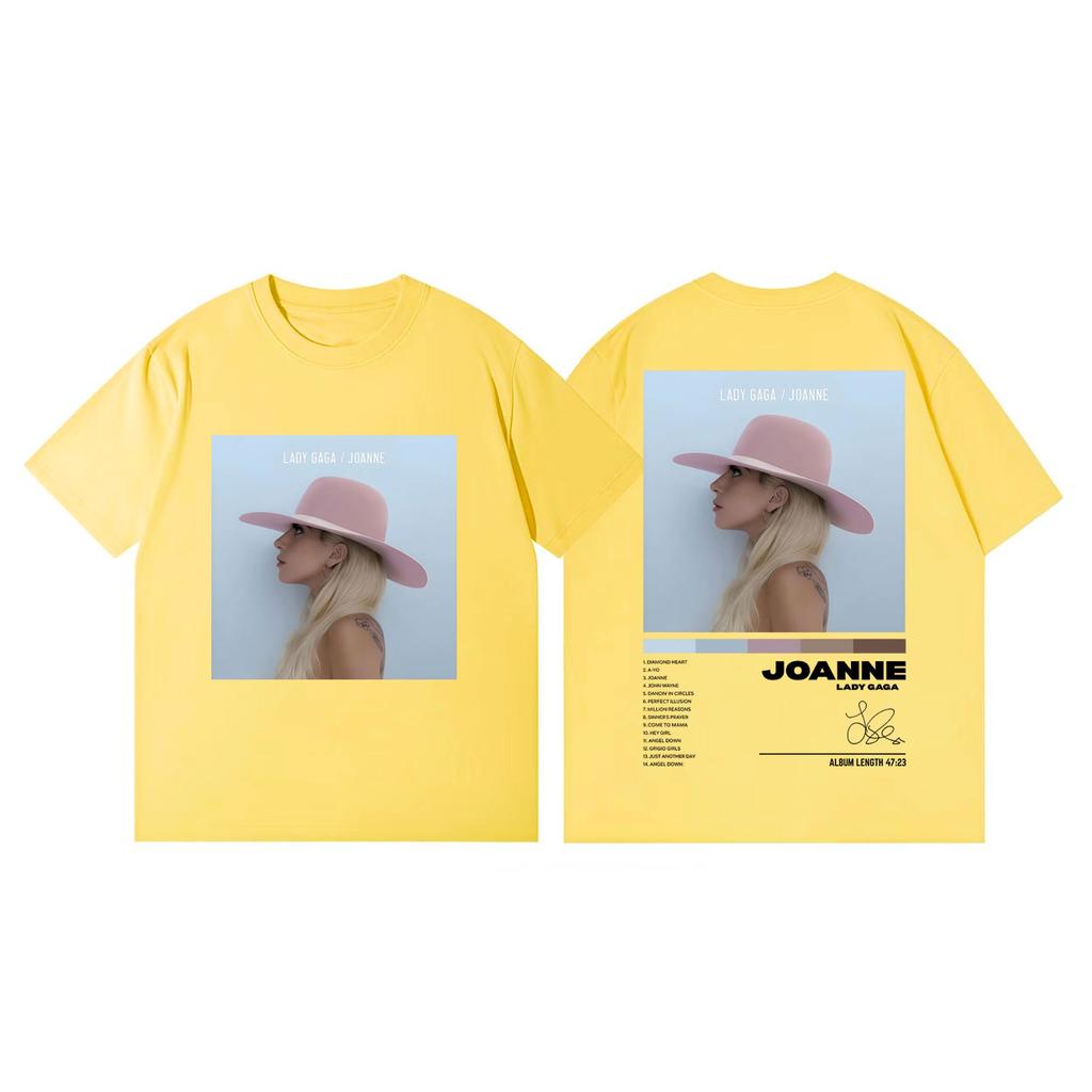 Singer Lady Gaga Album Cover Print Tshirts Men Women Fashion Aesthetic Short Sleeve T Shirt Summer Casual Loose Cotton Tshirt