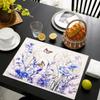 Spring Wildflower Placemats Reusable Linen Table Mat for Home Dining Room Simple Casual Table Setting  Home Decor Items
