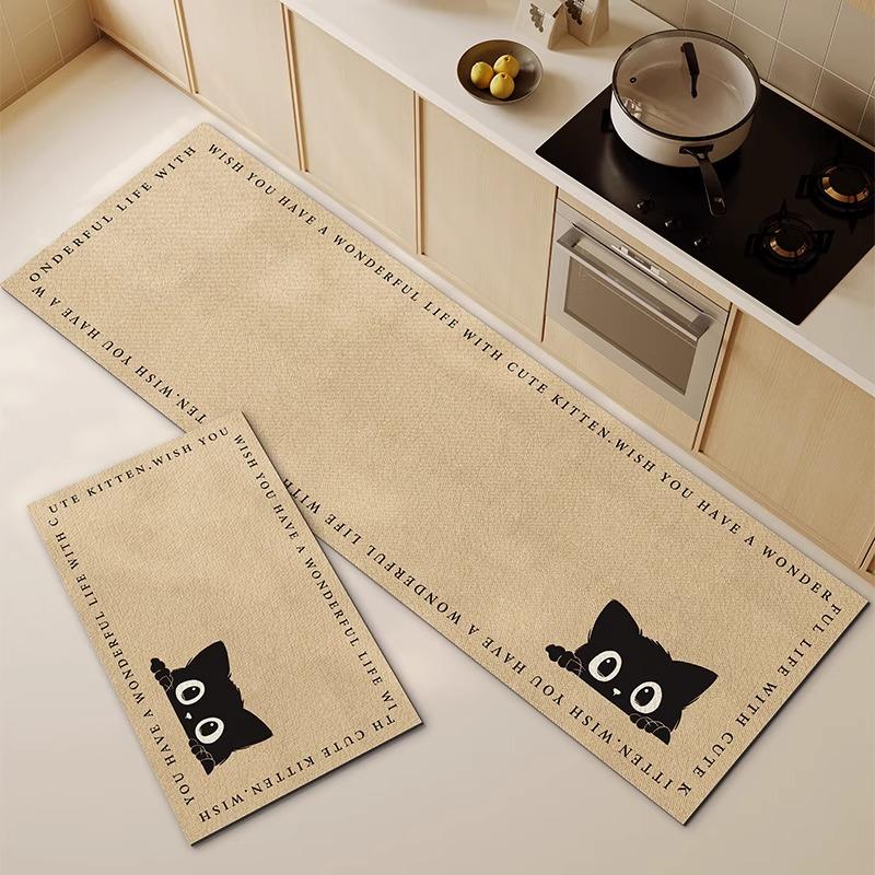Kitchen Rug Waterproof Floor Mat PVC Leather Carpet Anti-slip Mats Japanese Style Home Decor Rugs alfombras de cocina