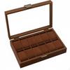 Watch and Jewelry Storage Box Soft Velvet Lining Wooden MultiCompartment Design Glass