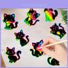 Cat Diy Scratch Card Party Decor With Colorful Hanging For Birthday Celebration And Kids Event