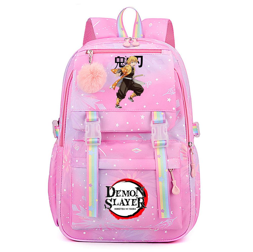 Cartoon Niedlich Dämonentöter Bedruckter Rucksack mit großem Fassungsvermögen für Teenager Schüler Rucksack Schultasche Reisetasche Geschenk