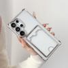 Plating Card Slot Clear Case Shell For Samsung S25 Edge S24 FE S23 Ultra S22 A56 A36 A55 A26 A16 Soft Silicone Shockproof Transparent Phone Cover