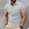 Camisa Polo Masculina de Manga Curta, Top Casual Slim Fit para Uso Diário