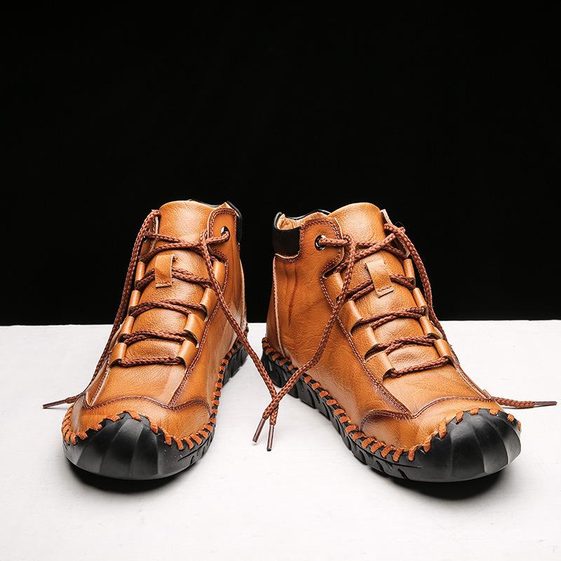 Martin boots men's 2021 autumn new retro leather boots fashion and leisure mid-help tooling boots trendy outdoor trendy men's shoes