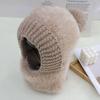 Plush Thread Warm Scarf One-piece Hat Women's Winter Pullover Ear Protection Neck Cover One-piece Knitted Hat Ski Cap