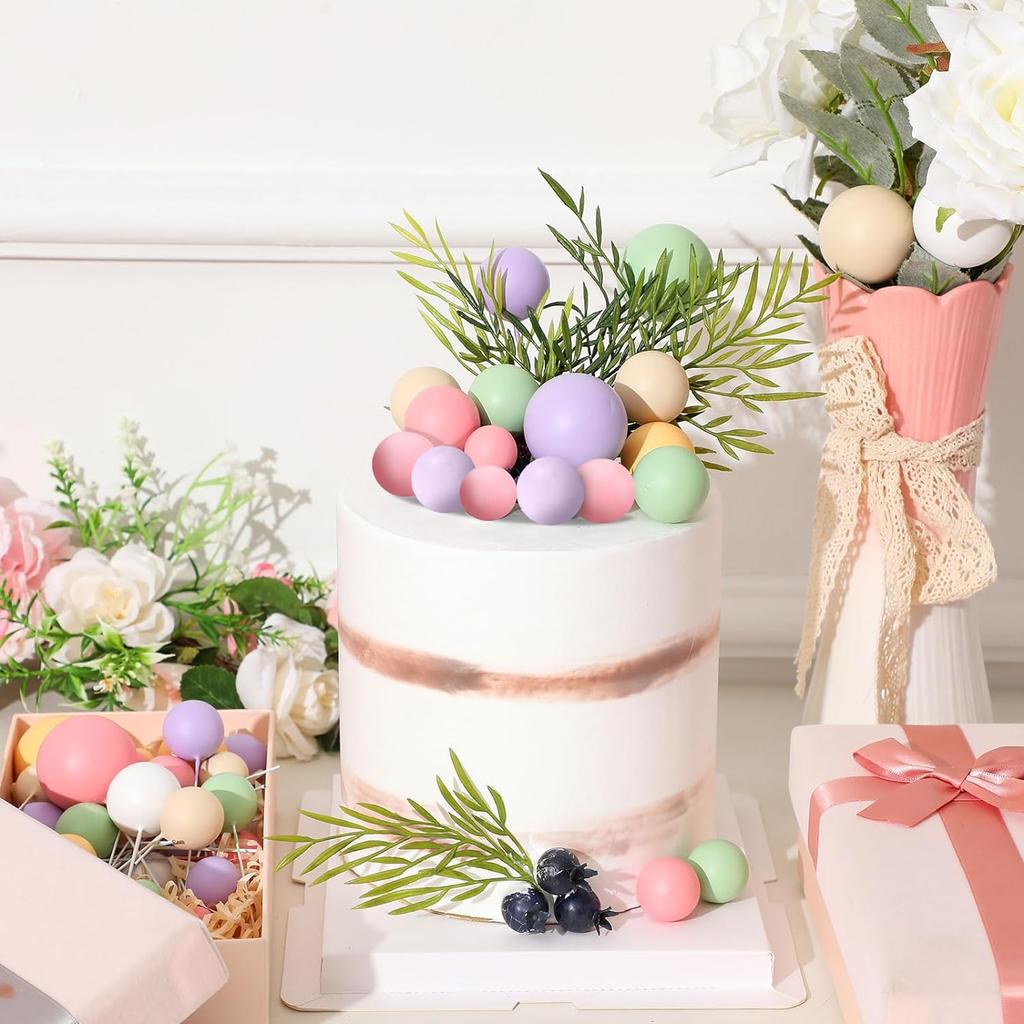 108 Stück Kugeln Kuchenaufsatz Ballons Cupcake-Aufsatz DIY Kuchen Einstecker Aufsatz Schaumstoff Kuchenkugeln Backdekoration für Hochzeitsfeier