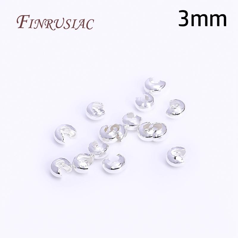 50Pcs/Lot 18K Gold Plated Open Crimp Beads,Round Covers Crimp End Beads,Stopper Beads For DIY Jewelry Making Accessories