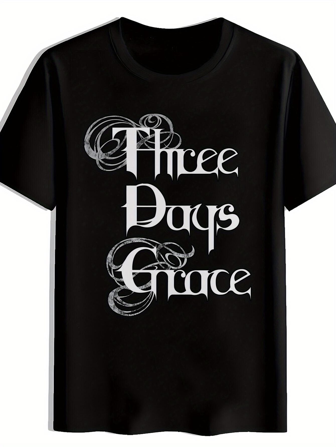 Vintage Rock Band Graphic T-shirt - Three Days Grace Print Short Sleeve Tee M