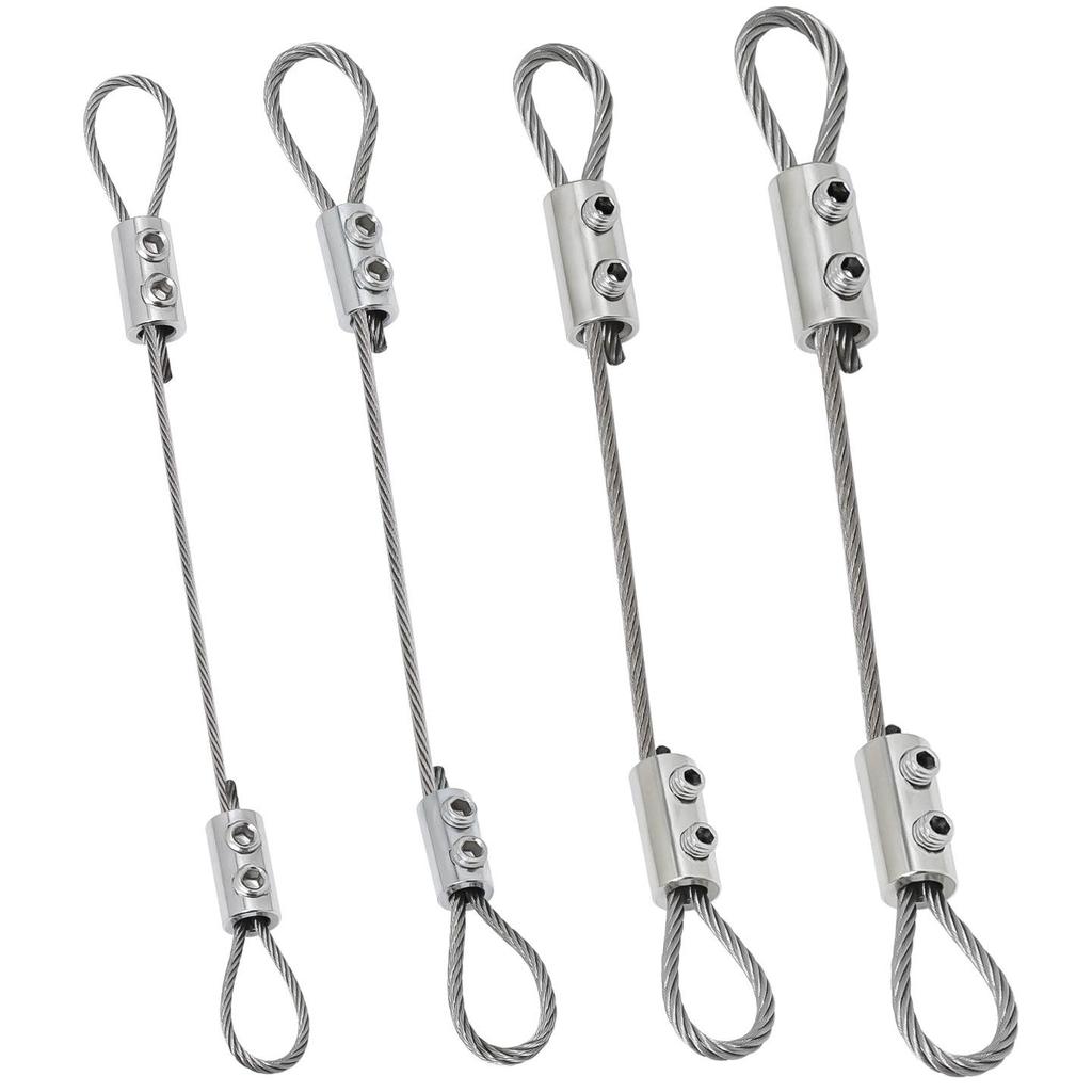 Adjustable 304 Stainless Steel Wire Rope Locking Connector for Lighting Fixtures (1.5~4mm Double Hole, Vertical)