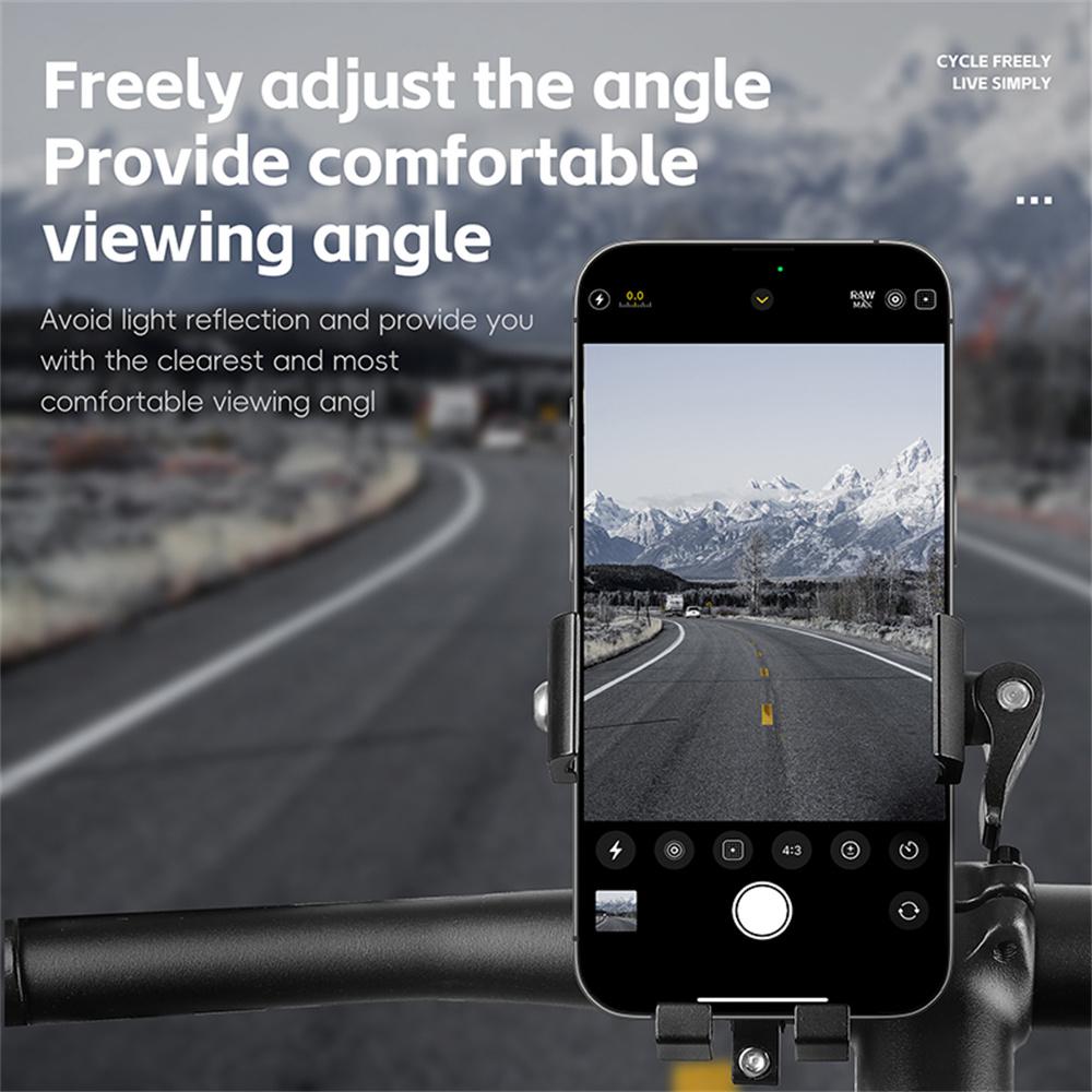 WEST BIKING Bike Phone Mount 360 Degree Rotation Aluminum Alloy Navigation Bracket for Road Mountain Bicycle