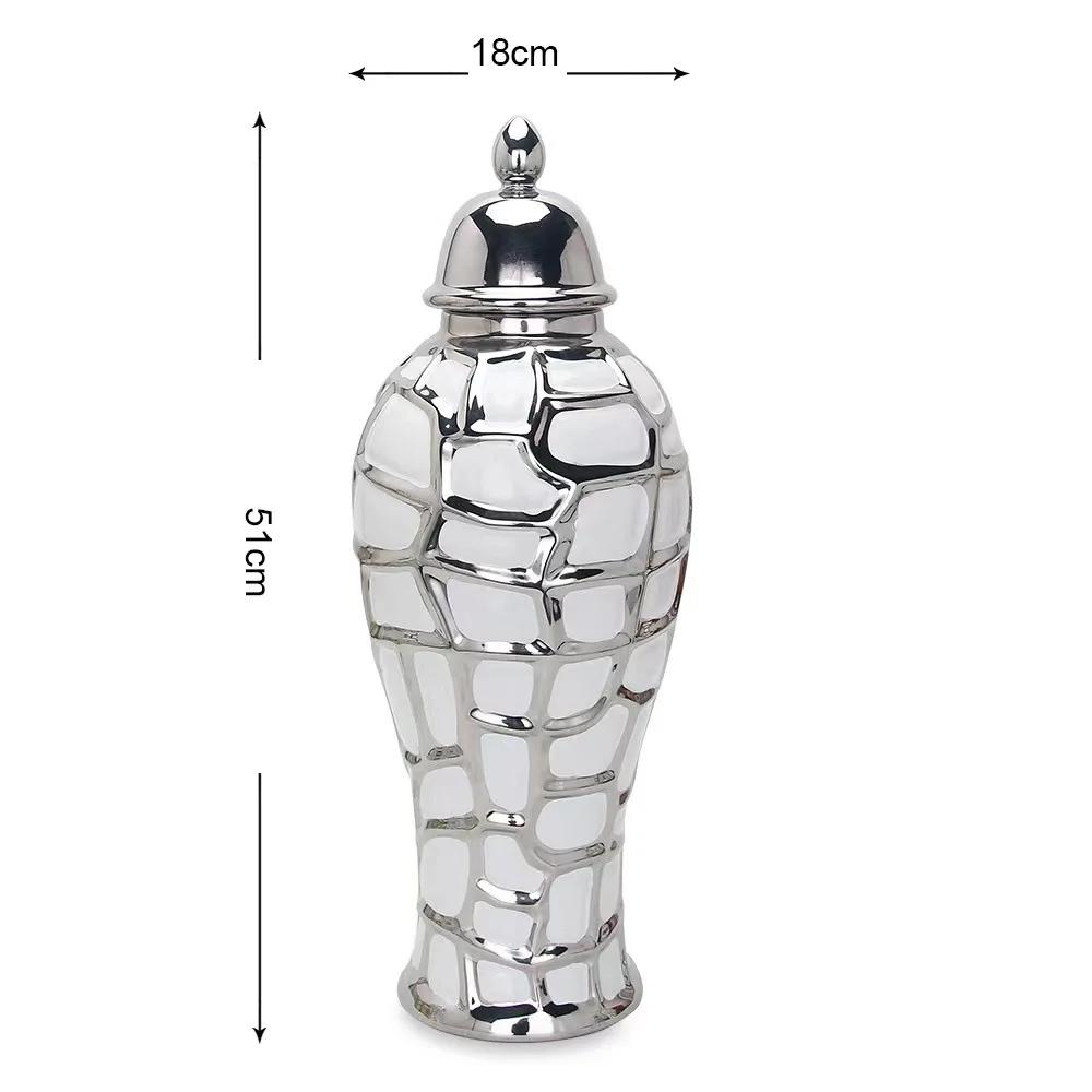 home decor vases Ceramic electroplated general jar Nordic flower vase handicraft decoration foyer soft decoration storage jars