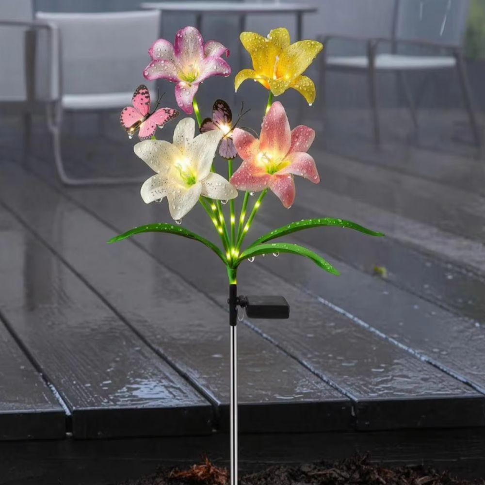 Waterproof LED Landscape Lamp Butterfly Design Solar Lights Solar Flower Lights  Outdoor