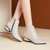 Ankle Boots For Women  New Simple And Versatile Pointed-Toe Women'S Boots Comfortable Low-Heeled Commuting Ladies Shoes