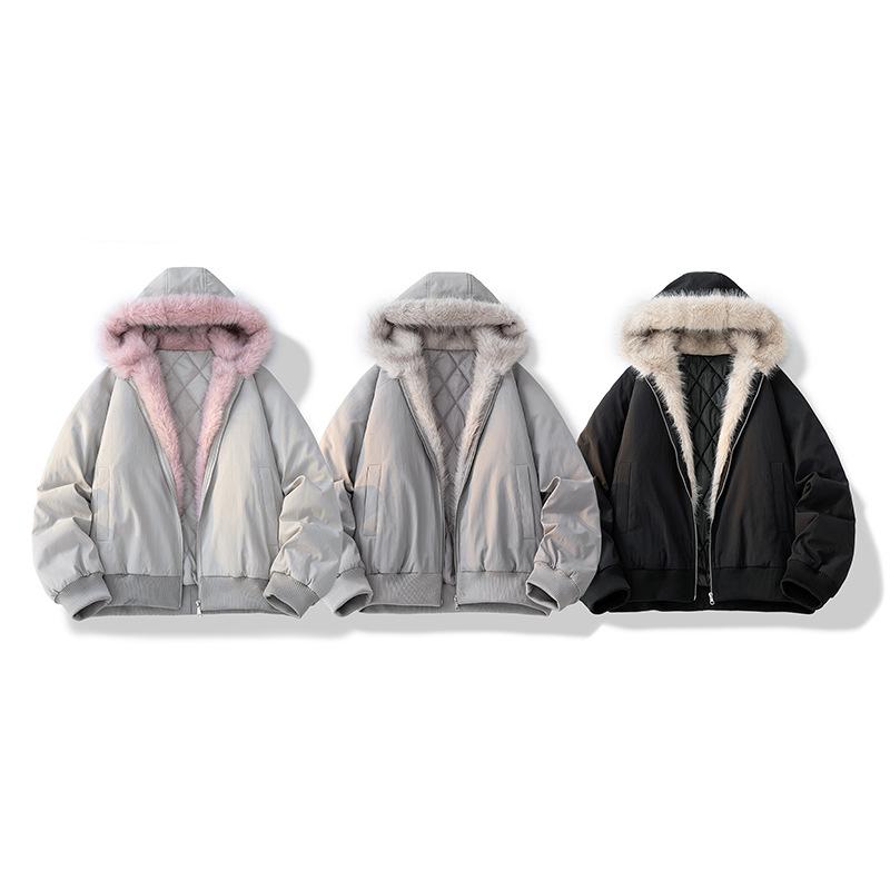 Winter Jacket Man Women Fur Collar Fashion Parka Thick Warm Coat Oversize Loose Casual Jacket Hooded American Streetwear Cool