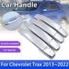 For Chevrolet Trax U200 2013~ Chrome Outer Door Handle Cover Trim Car Cap Accessories Styling Stickers Decoration 2017 2018