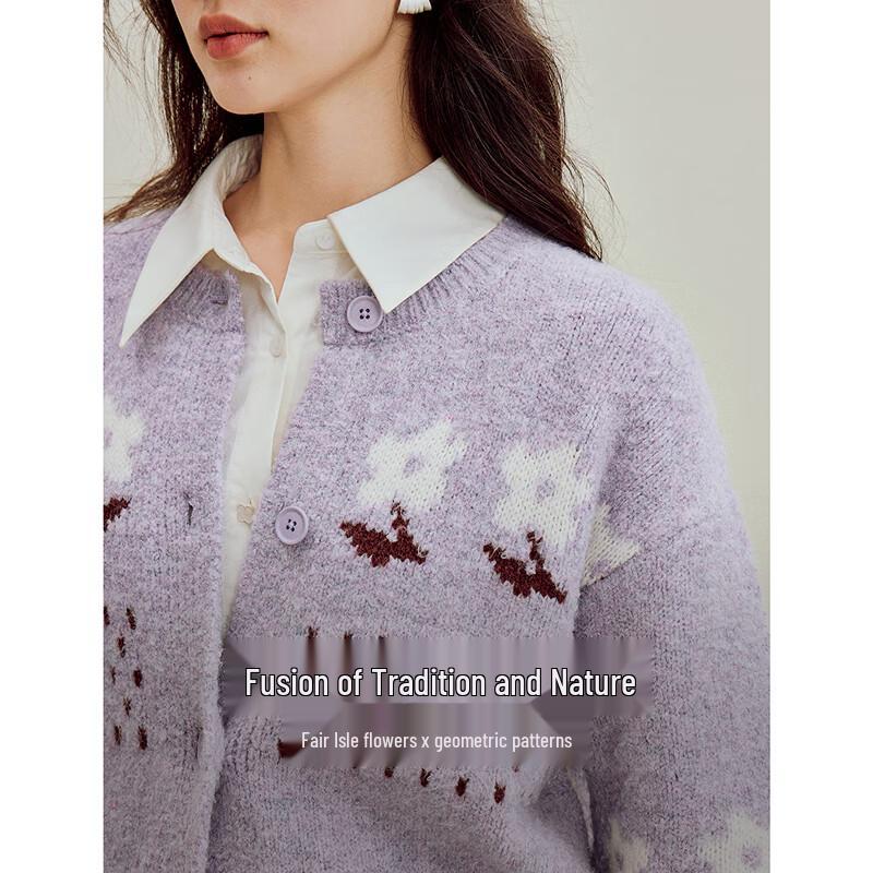 

Женский кардиган INMAN с жаккардовым узором «Фэр-Айл» и контрастной отделкой L