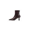 Sharp pointed slim high heels winter 2026 new size 43 women's boots fashion new brown women's boots