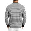 Men S Autumn Striped Henley Long Sleeve T Shirt