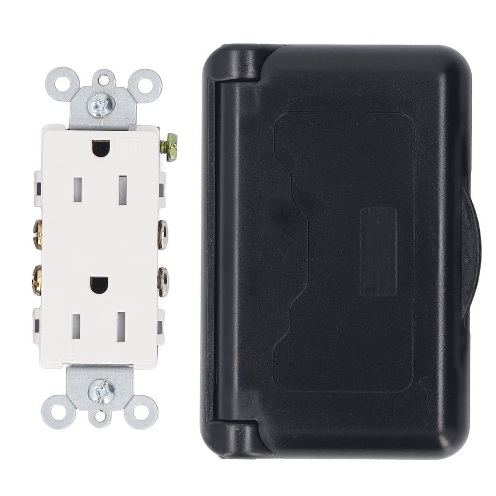 Power Outlet Box Spring Style Weather Proof Socket with Cover Outdoor Duplex Receptacle for RV
