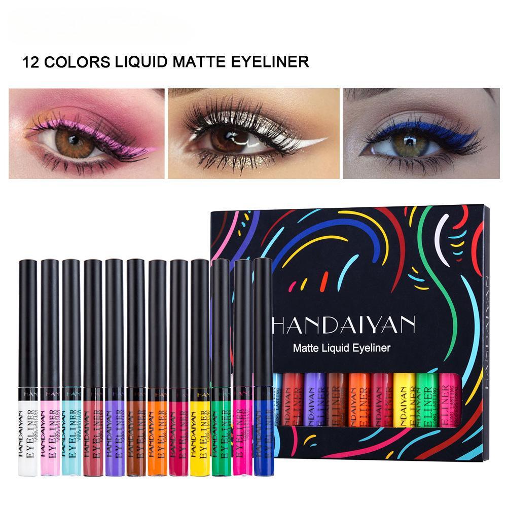 Kolorowy matowy eyeliner Wodoodporny szybkoschnący eyeliner w płynie Długotrwały makijaż oczu