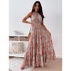 Tooxika Summer New Floral Backless Printed Dress Sleeveless Bohemian Long Dresses For Women