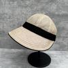 Order wide-brimmed bucket hat women's summer sun hat with a small face and a high ponytail duck tongue sun protection hat