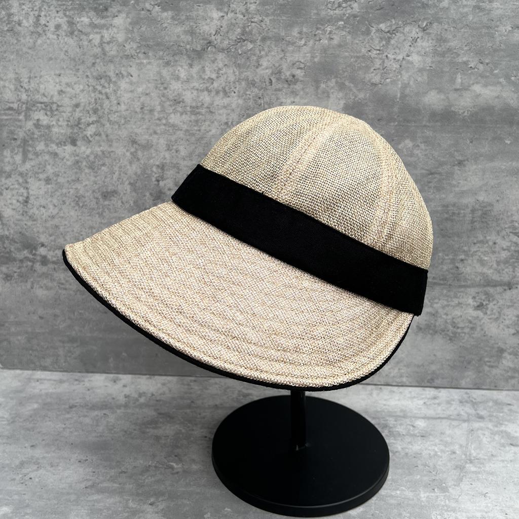 Order wide-brimmed bucket hat women's summer sun hat with a small face and a high ponytail duck tongue sun protection hat