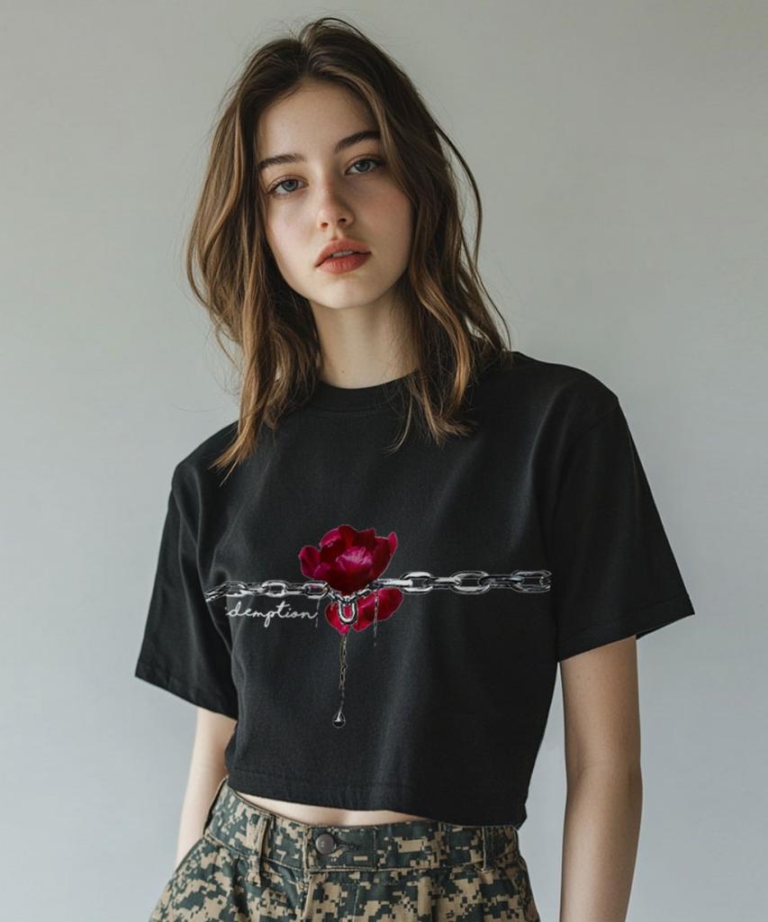 ONEHUNDREDPERCENT FOR WOMAN Ohpxaidaeve Redemption Women'S Crop Short Sleeve Tee