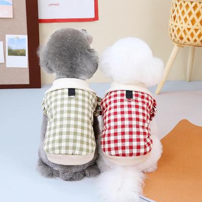 Toamnă Iarnă Animal de Companie Top cu Guler Scurt Carouri Jachetă Caldă Casual Haine Guler Câini Haine de Crăciun Câine Haine Câine pentru Câini Mici