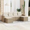 VidaXL Garden Lounge Set with Cushions 6 Pcs Beige Braided Resin 3251655