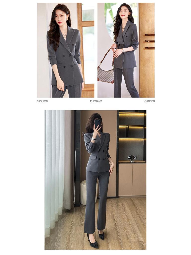 Women's Professional Suit Set: High-End Black Formal Wear for Interviews and Office