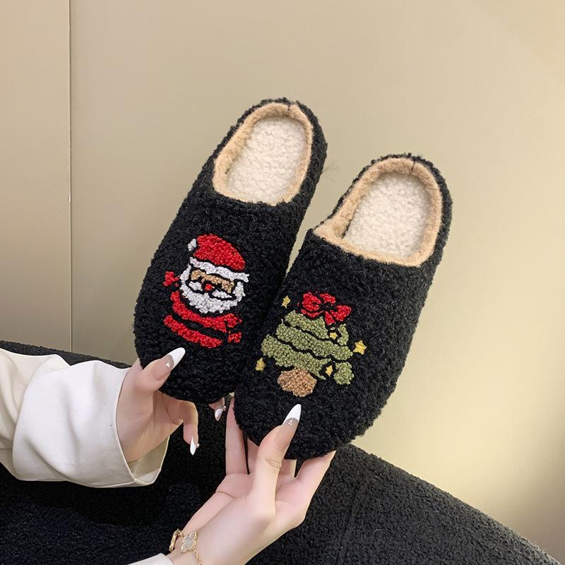 Neues bequemes Zuhause niedlicher Cartoon Grinch 2025 Winter Baumwollpantoffeln Damen Paar thermische Baumwollpantoffeln