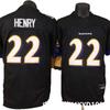 Herren Baltimore Ravens 22 Lamar Jackson Schwarz NFL Football Trikot Authentischer Stil Sportbekleidung