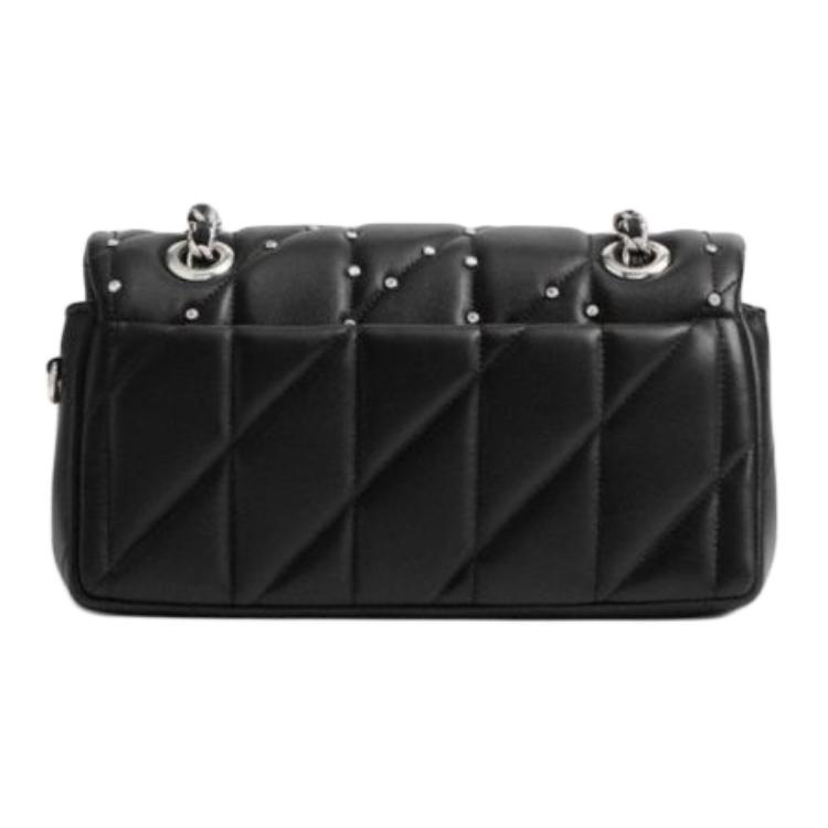Coach Tabby 20 Studded Design Push Lock Closure Lambskin Leather Crossbody Shoulder Bag Small Women Bags Black CY813-LHBLK