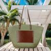 New High-end Straw Woven Bag, Hand Woven Bag, Large Capacity Single Shoulder Tote Bag, Women's Beach Vacation Beach Bag