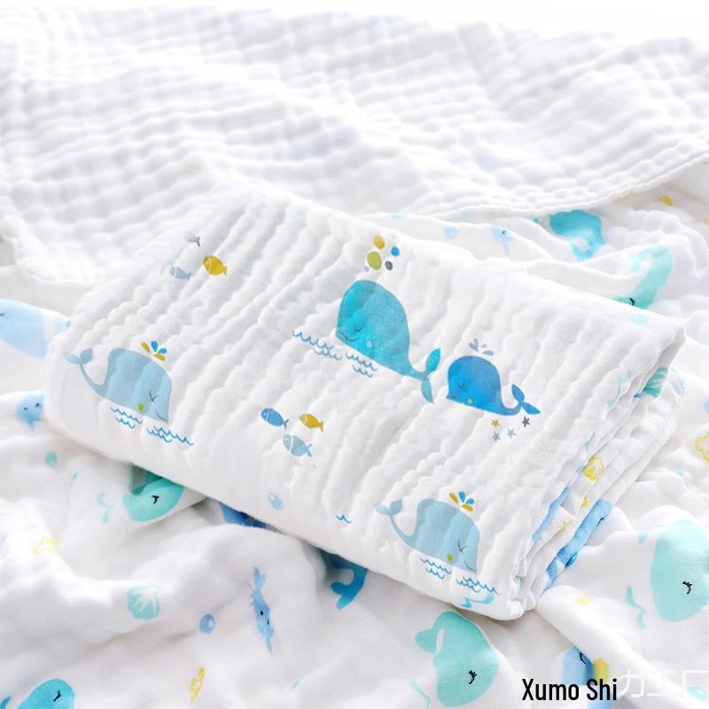Pure Cotton Newborn Baby Bath Gauze Towel and Swaddle Sheet