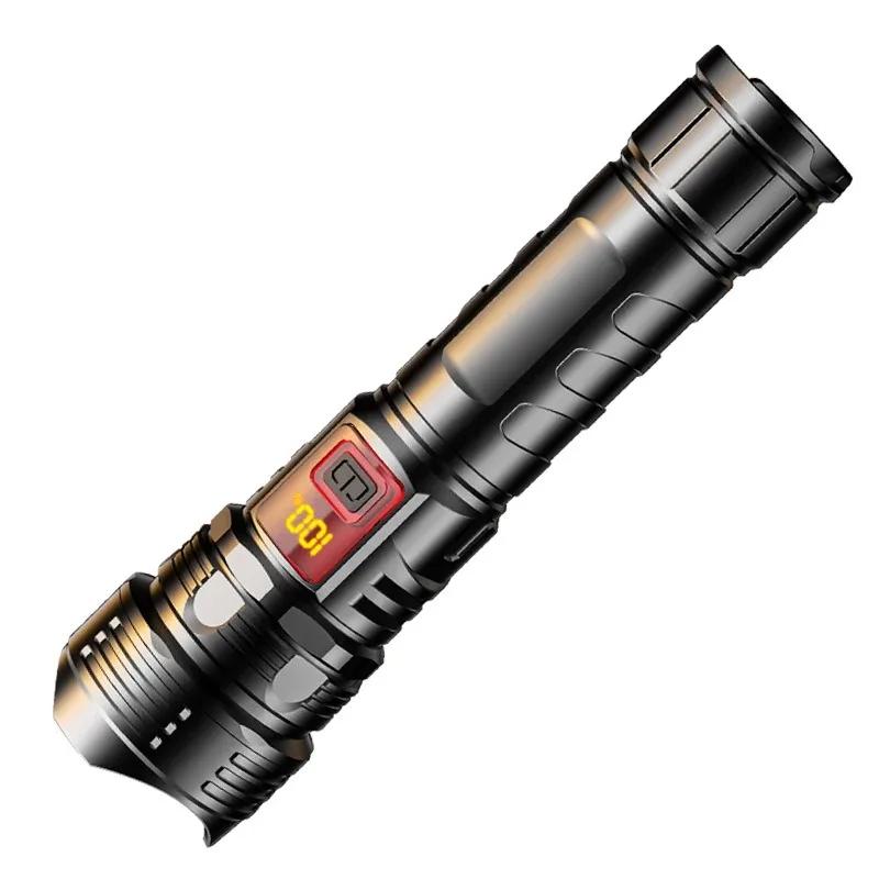 FLSTAR FIRE Strong Light Flashlight Type-C Charging Telescopic Zoom Long Range White Laser Lantern Home Outdoor Camping Torch