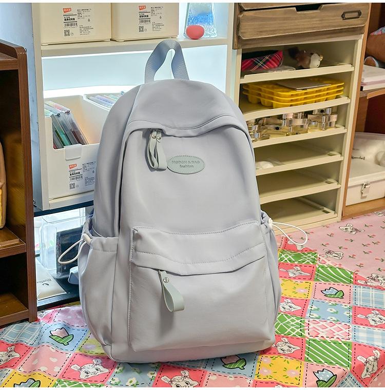 Schoolbag New Japanese Ins Fresh and Sweet Candy Color Backpack for Junior and High School Girls Solid Color Simple Large-capacity Backpack