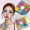 9-Color Chameleon Glitter Eyeshadow Palette Highly Pigmented, Chameleon Eyeshadow, Gradient Color, Waterproof Long-Lasting Shimmer Eyeshadow