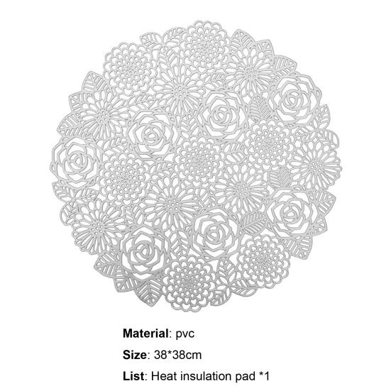 Place Mat Wide Application Foldable PVC Flower Hollow-carved Dinner Mat