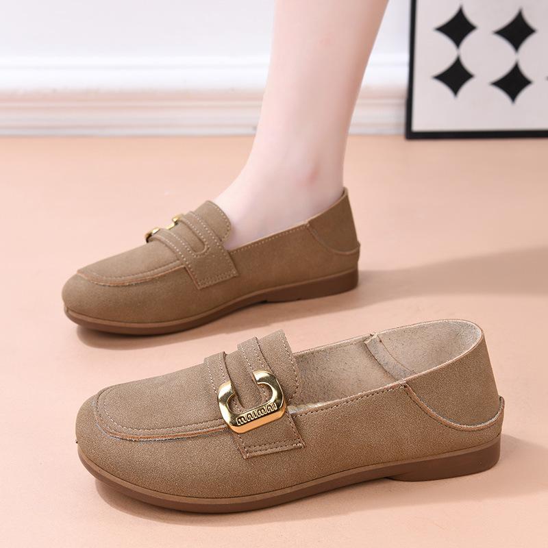 2025 spring and autumn new flat-soled mother shoes with one foot, soft-soled Doudou shoes for women, fashionable and comfortable casual single shoes f
