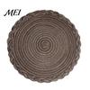 Cotton Yarn Placemat 12 Inch Round Placemats, Polyester Woven Braided Place Mats, Semi-handmade Washable Heat Resistant Circle Dining Table