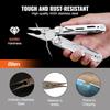 Tralow 28 In 1 Multi Tool Pliers Stainless Steel Foldable With Thread Cutter Knife Saw Screwdriver For Camping Repair