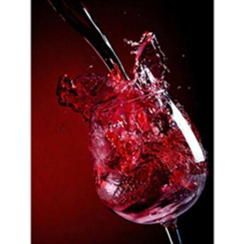 5D DIY Diamond Painting Wine Glass Art Diamond Embroidery Cross Stitch Kit Full Rhinestone Mosaic Home Decor
