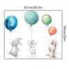 Wall Stickers Bunny Removable Damage Free Multi-color Cartoon Decals with Rabbit Wall Stickers